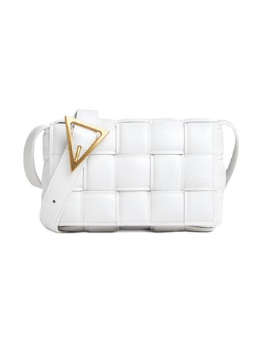 Cassette Intrecciato Padded Small Cross Bag White - BOTTEGA VENETA - BALAAN 1