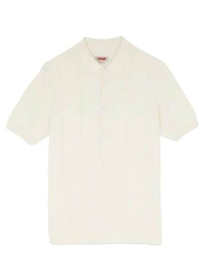 23 Horatio Knit Short Sleeve Polo Shirt White - BARACUTA - BALAAN 2