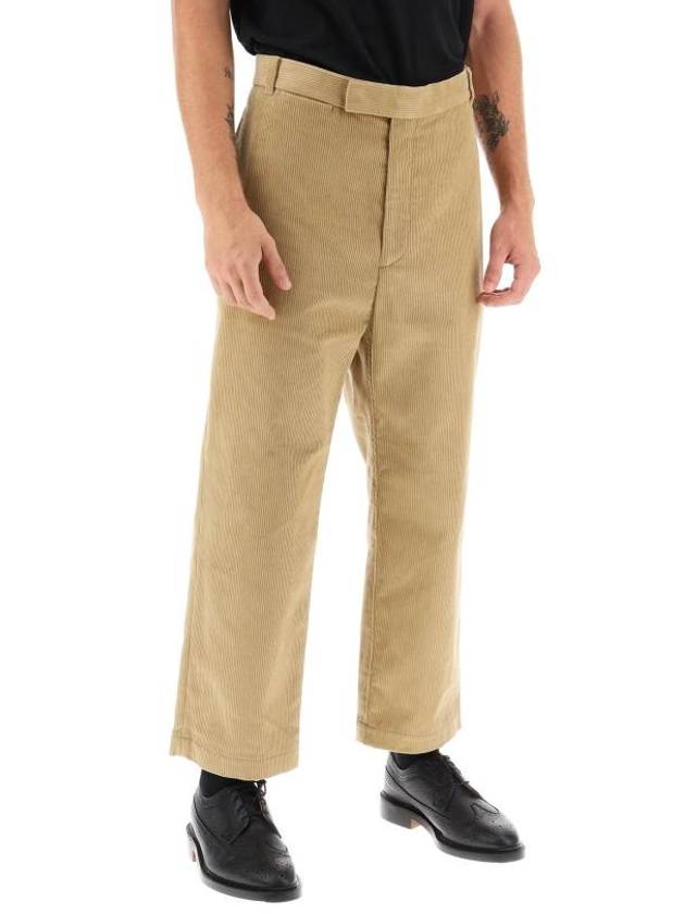 Men's Corduroy Straight Pants Beige - THOM BROWNE - BALAAN 3