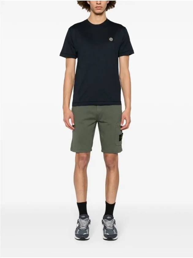 Logo Patch Short Sleeves T-Shirt Navy - STONE ISLAND - BALAAN 3