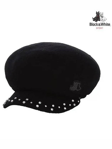 Cubic decorated beret 8621LBVCBLACK - BLACK&WHITE - BALAAN 1