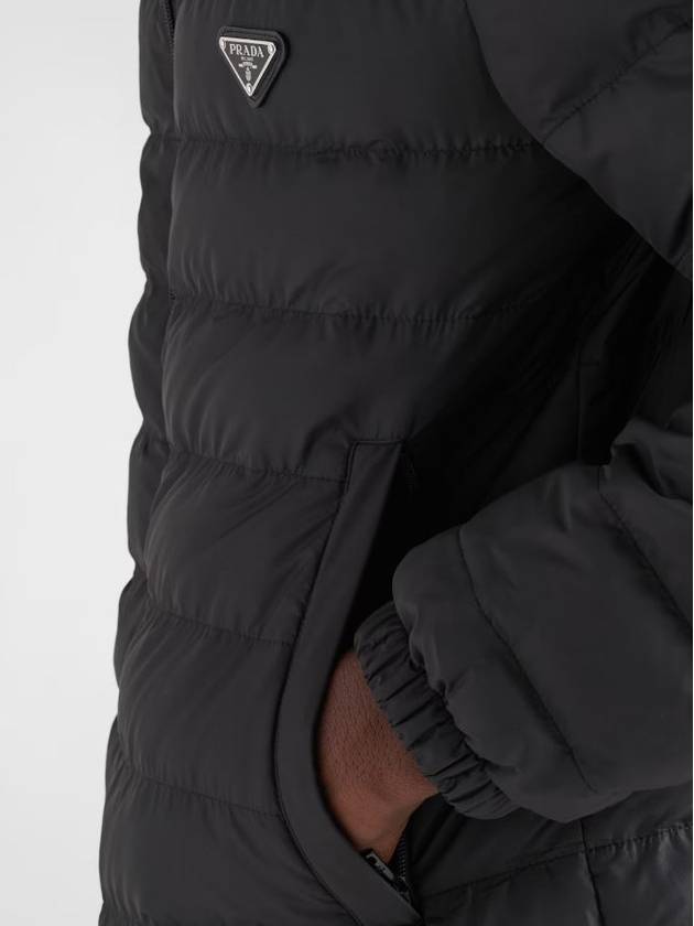 Triangle Logo Down Padded Jacket Black - PRADA - BALAAN 4