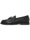 Ninna Chain Detail Leather Loafers Black - CHLOE - BALAAN.