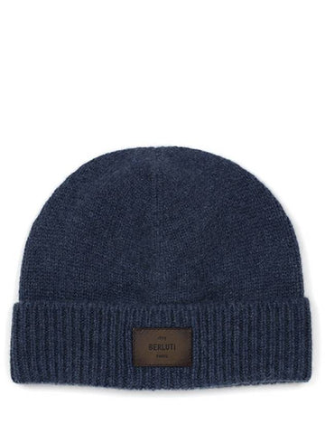 Deep Emerald Blue Logo Cashmere Beanie T27CA73002 N61 00001 - BERLUTI - BALAAN 1