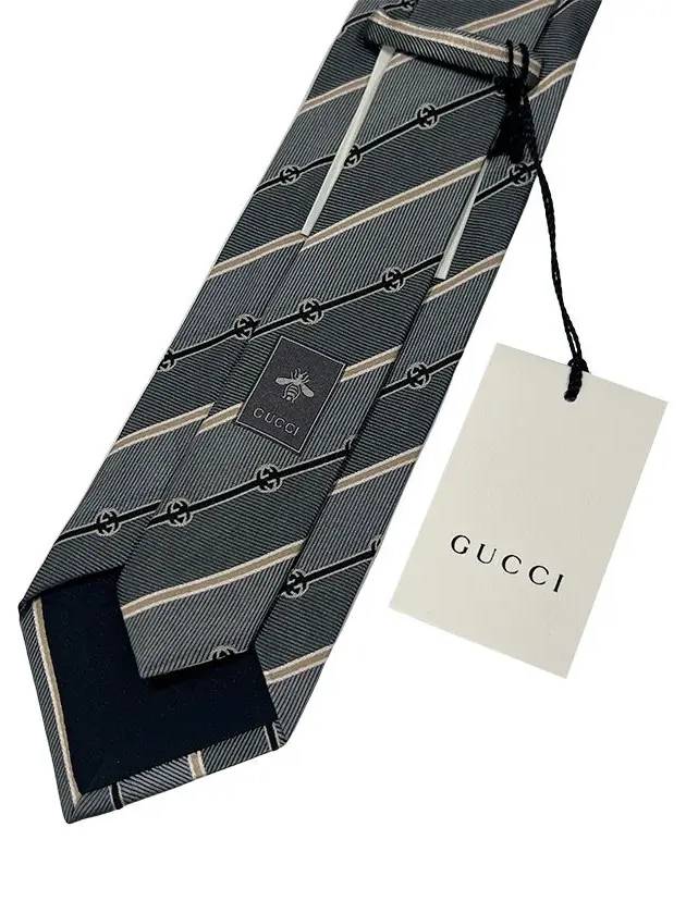 Interlocking Tie 499696 4B002 1265 Gray - GUCCI - BALAAN 3