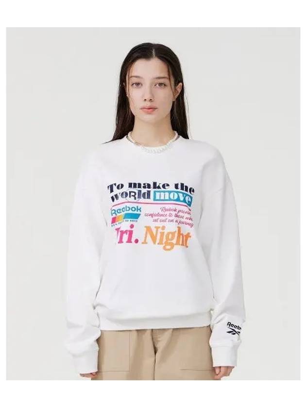 Vector 93 Archive Slogan Sweatshirt White - REEBOK - BALAAN 1