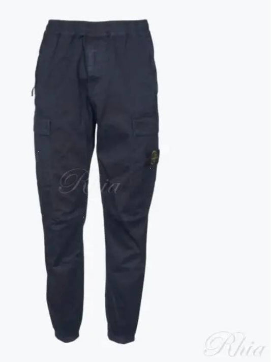 Stretch Cotton Cargo Straight Pants Black - STONE ISLAND - BALAAN 2