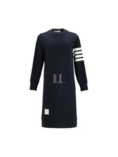 Classic Loopback 4-Bar Sweater Midi Dress Light Navy - THOM BROWNE - BALAAN 2