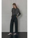 Double Tuck Wide Belt Slacks CHARCOAL - ILROZE - BALAAN 6