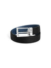 Rectangular Pin Buckle Reversible Belt Black Indigo - MONTBLANC - BALAAN 2