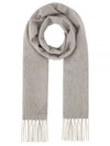 Double Cashmere Muffler Light Grey - PRADA - BALAAN 2