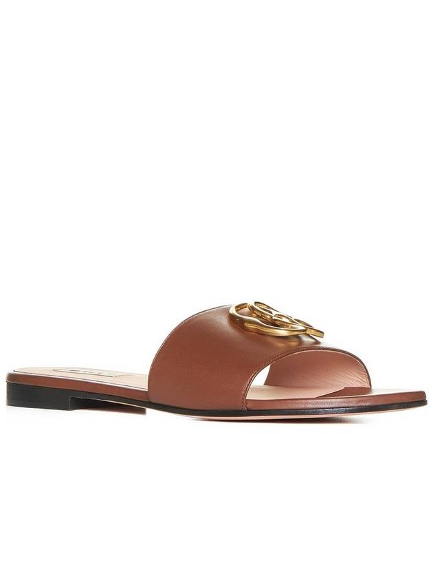 Metal Logo Slippers Brown - BALLY - BALAAN 3