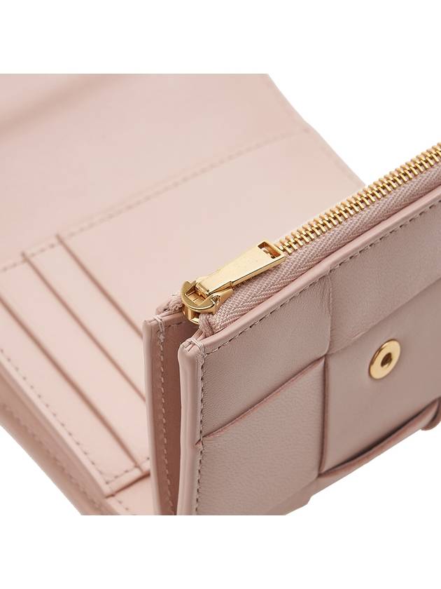 Cassette Tri-Fold Zipper Half Wallet Pink - BOTTEGA VENETA - BALAAN 8