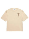 De Coeur Heart Logo Embroidery Short Sleeve T-Shirt Champagne Ivory - AMI - BALAAN 4