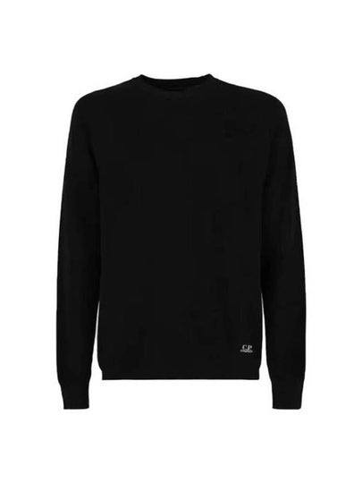 Mini Logo Crew Neck Knit Top Black - CP COMPANY - BALAAN 2