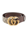 GG Buckle Leather Belt Gold - GUCCI - BALAAN.
