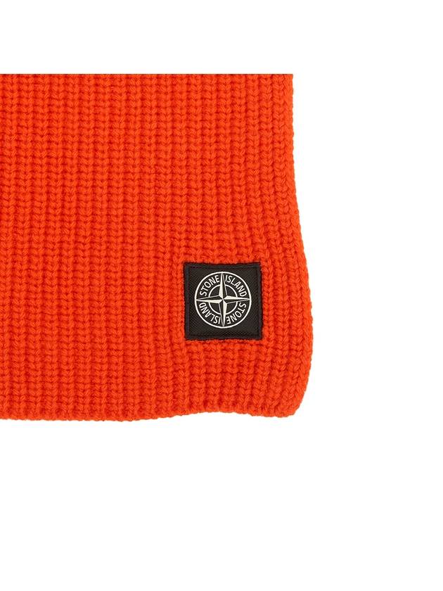 Compass Patch Wool Scarf Orange - STONE ISLAND - BALAAN 8