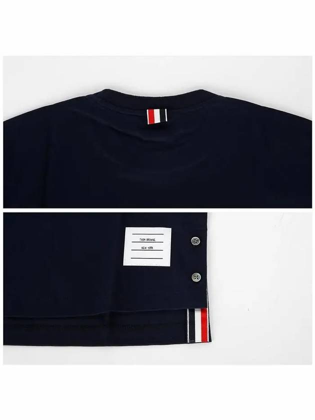 Midweight Jersey Boxy Pocket Short Sleeve T-Shirt Navy - THOM BROWNE - BALAAN 7