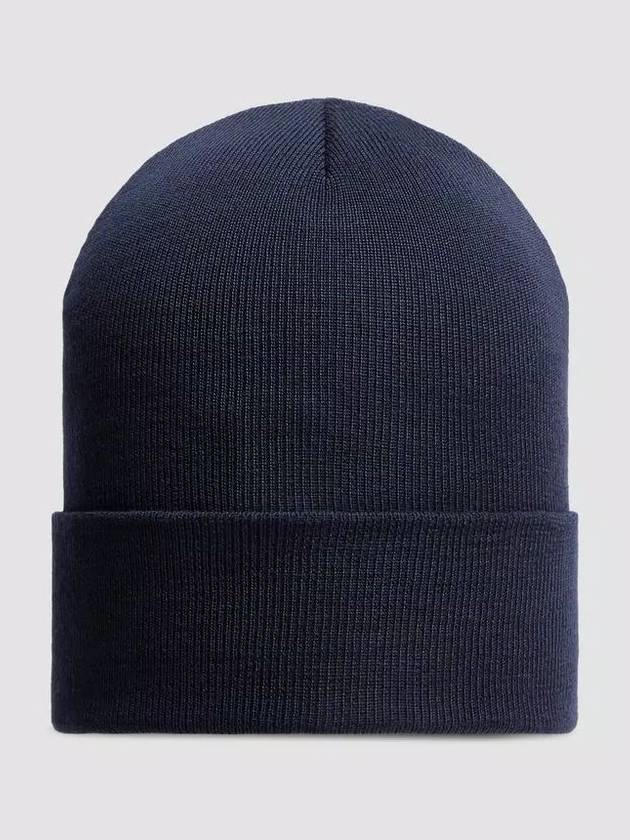 Pure Wool Beanie Navy Blue - MONCLER - BALAAN 3