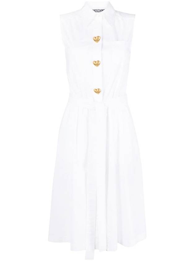 Midi Dress A0461 0431 0001 White - MOSCHINO - BALAAN 2