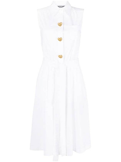 Midi Dress A0461 0431 0001 White - MOSCHINO - BALAAN 2