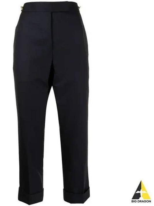 Low Rise Side Tab Wool Slacks Dark Grey - THOM BROWNE - BALAAN 2