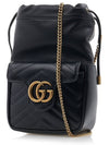 GG Marmont Mini Bag Black - GUCCI - BALAAN 3