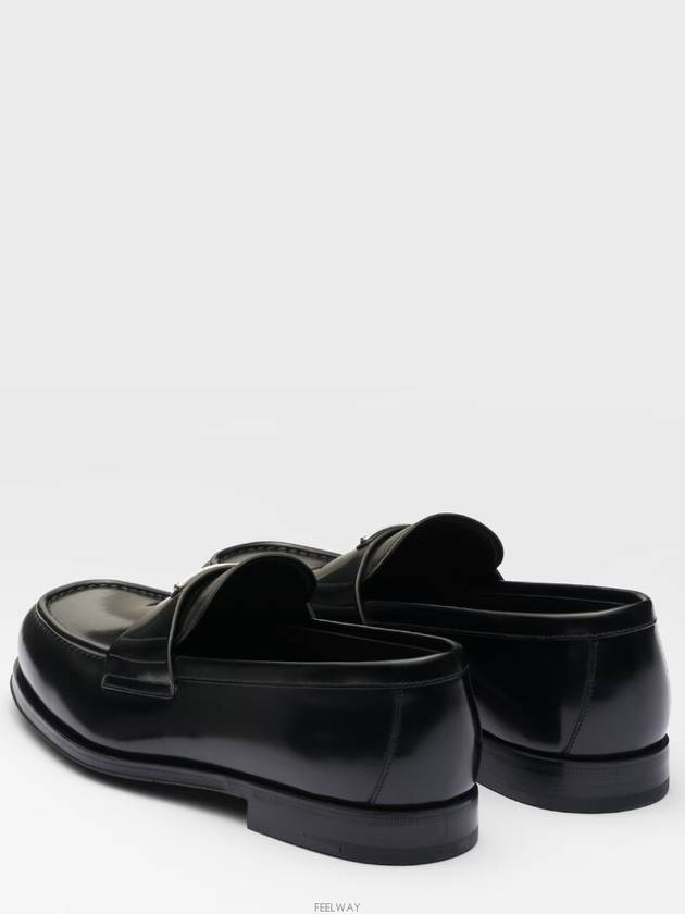 Brushed Leather Loafers Black - PRADA - BALAAN 7