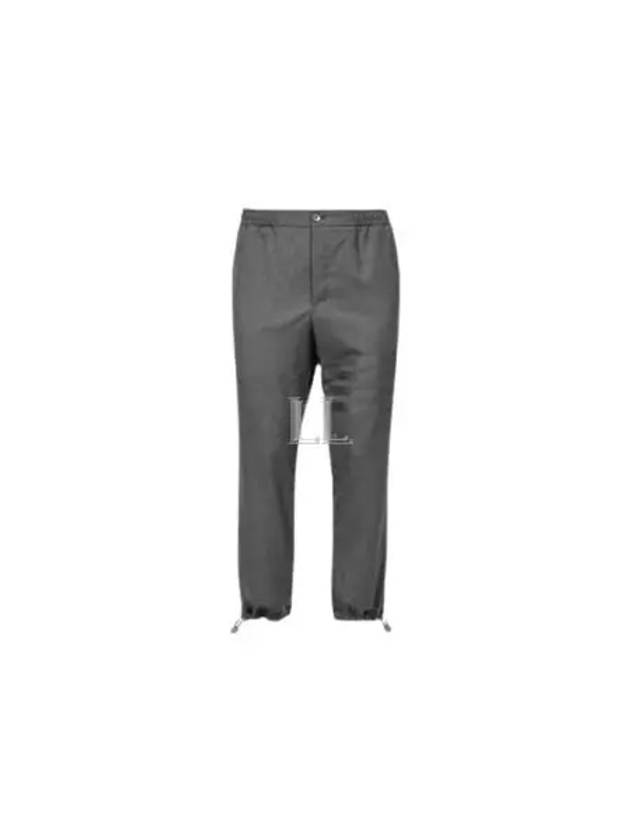 Plain Weave 4-Bar Elastic Waist Track Pants Dark Grey - THOM BROWNE - BALAAN 2