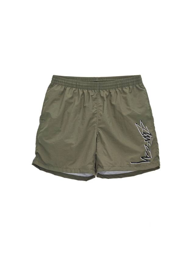 Shadow Script Long Beach Shorts Dusty Green - STUSSY - BALAAN 1