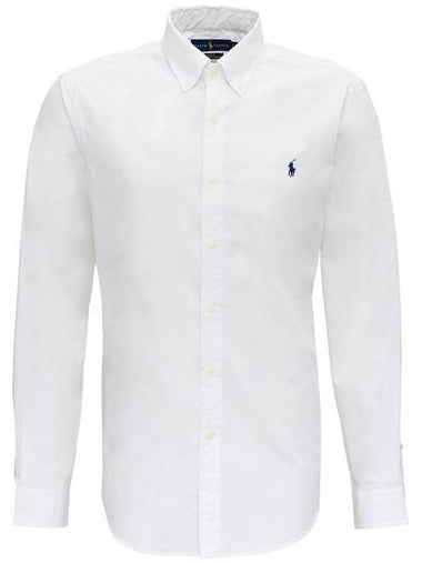 Embroidered Logo Pony Long Sleeve Shirt White - POLO RALPH LAUREN - BALAAN 1