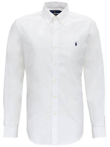 Embroidered Logo Pony Long Sleeve Shirt White - POLO RALPH LAUREN - BALAAN 1