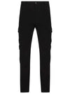 Lens Patch Stretch Satin Cargo Straight Pants Black - CP COMPANY - BALAAN 2