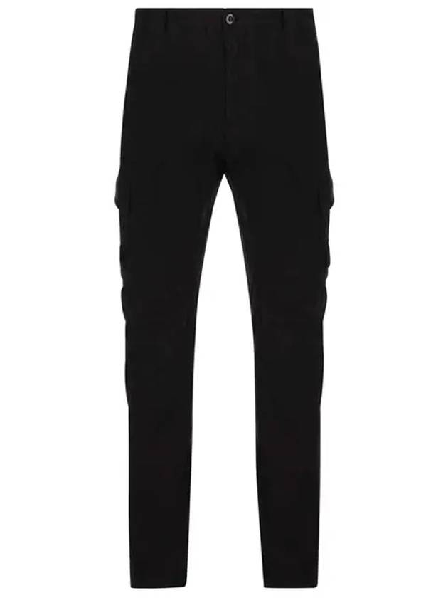 Lens Patch Stretch Satin Cargo Straight Pants Black - CP COMPANY - BALAAN 2