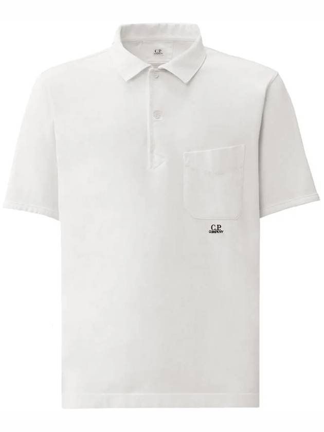 Pocket Polo Shirt White - CP COMPANY - BALAAN 3