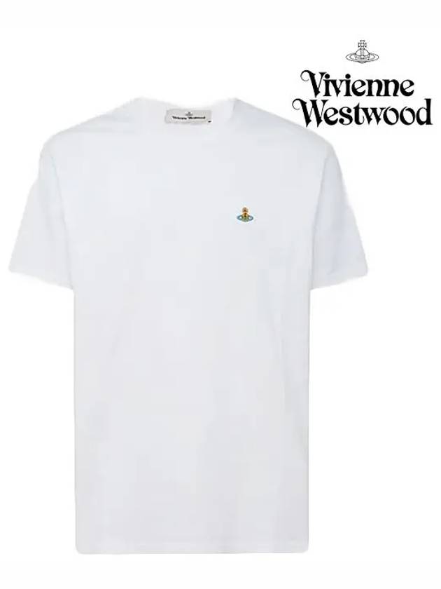 ORB Logo Cotton Short Sleeve T-Shirt White - VIVIENNE WESTWOOD - BALAAN 3