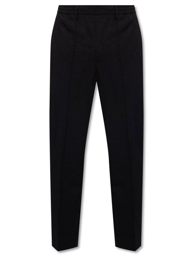 wool straight pants black - AMI - BALAAN.