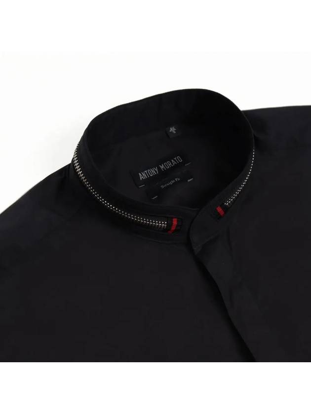 Hidden button henley neck zipper long sleeve shirt SH134 - IKALOOOK - BALAAN 4