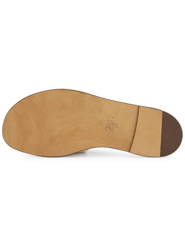 V Logo Signature Grainy Calfskin Slippers Sandals Ivory - VALENTINO - BALAAN 6