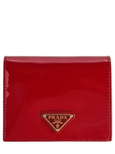 Women s Logo Bicycle Wallet 1MV204 069 CHERRY 270562 - PRADA - BALAAN 1