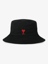 De Coeur Embroidery Bucket Hat Black - AMI - BALAAN 2