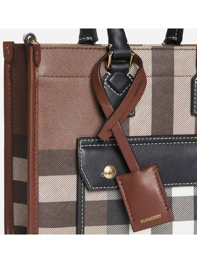 Tartan Check Freya Mini Tote Bag Brown - BURBERRY - BALAAN 3