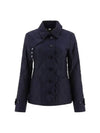 Women's Diamond Quilted Thermoregulated Check Jacket Midnight - BURBERRY - BALAAN 2