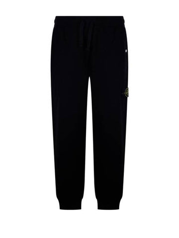 Compass Badge Cotton Track Pants Black - STONE ISLAND - BALAAN 1