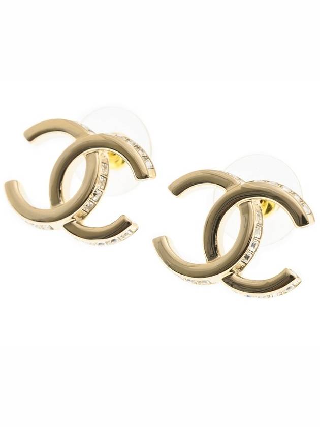 CC logo crystal earrings gold - CHANEL - BALAAN 3