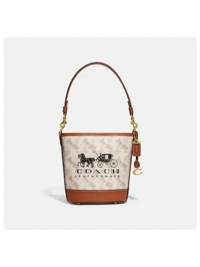 Dakota Horse Carriage Print 16 Bucket Bag Beige Brown - COACH - BALAAN 2