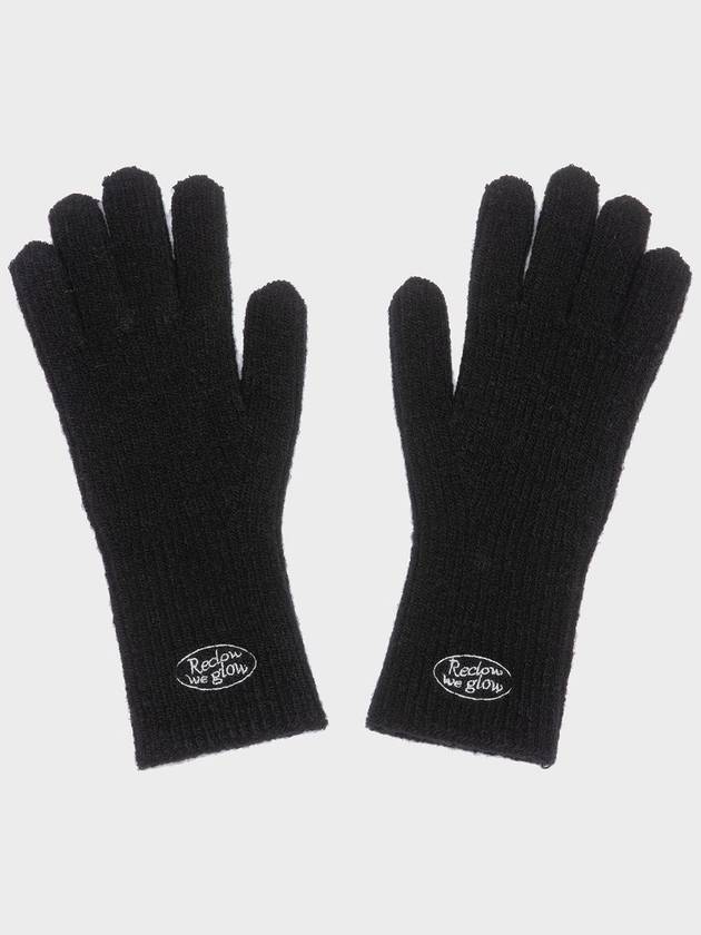 KNIT LOGO GLOVE BLACK - RECLOW - BALAAN 6