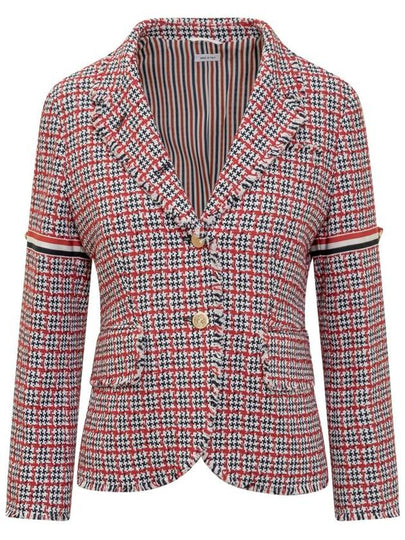 Check Pattern Tweed Jacket Red - THOM BROWNE - BALAAN 2