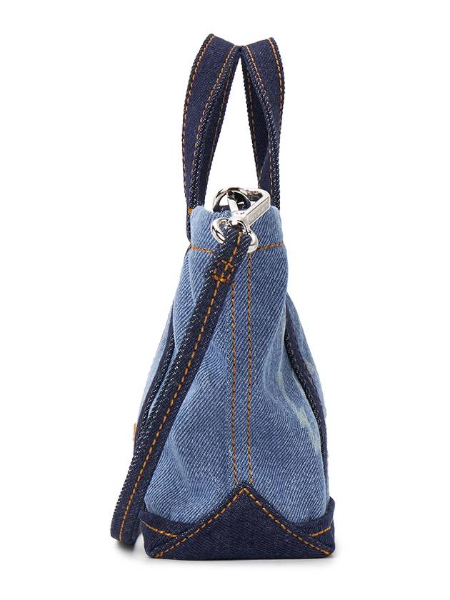 Fox Head Denim Tote Bag Blue - MAISON KITSUNE - BALAAN 3