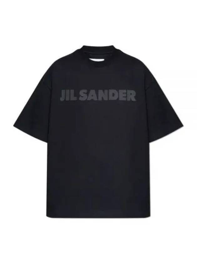 Logo Print Short Sleeve T-Shirt Black - JIL SANDER - BALAAN 2